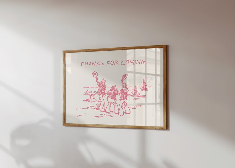 Thanks For Coming Print Vintage Sailor Poster Trendy Living Room Decor Cute Quote Art Aesthetic Horizontal Print Digital Download 1 Print image 4