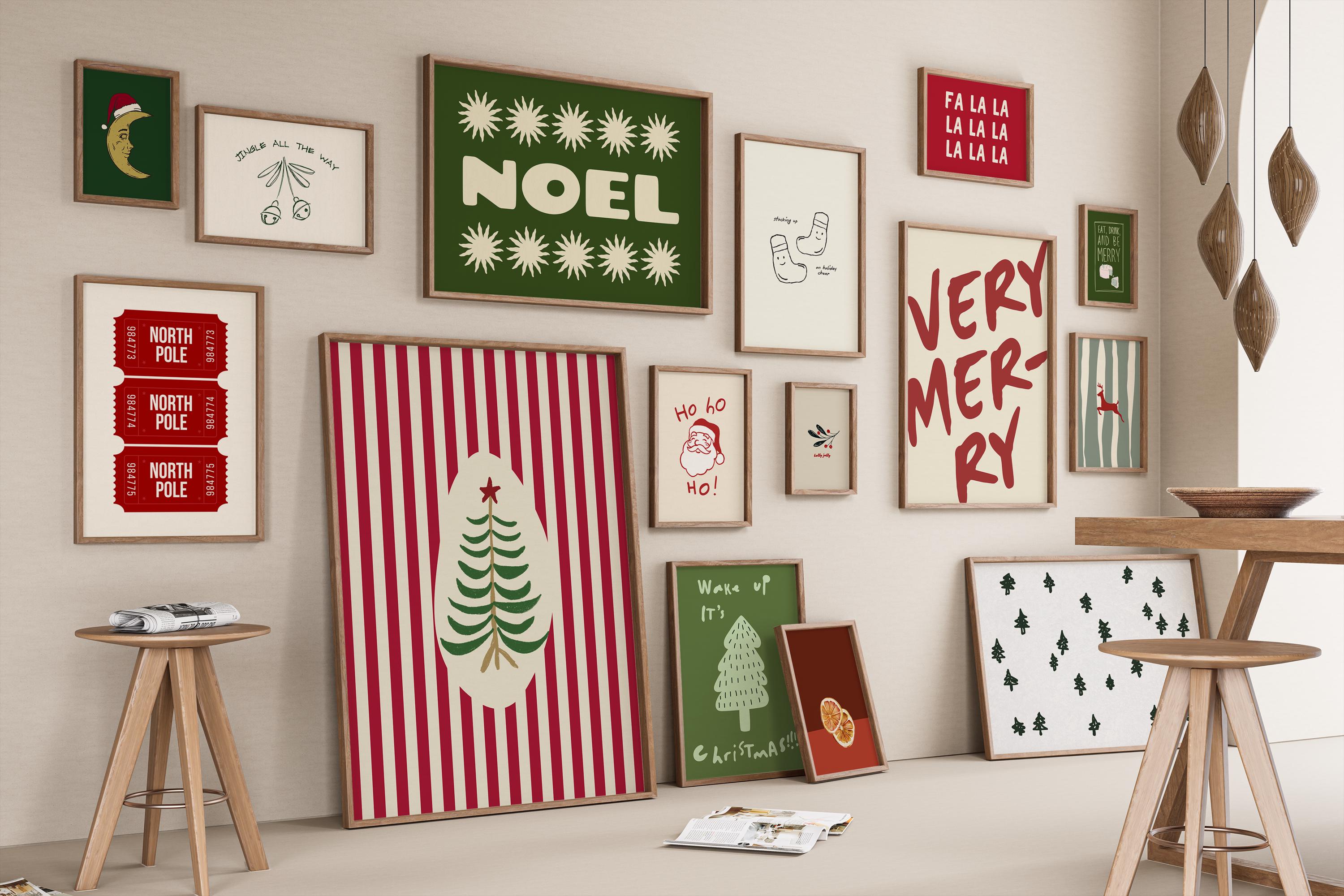 Gallery Christmas Prints Modern Holiday Wall Art Trendy Christmas Decor 17 Prints Set Christmas Poster Bundle Holiday Art Digital Download