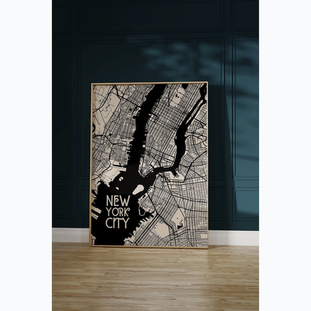 New York City Map Print NYC Wall Art New York City Poster Minimalist