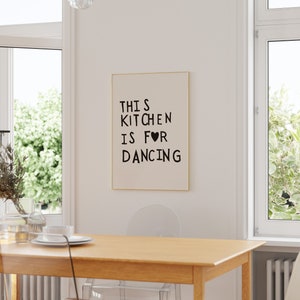 Aesthetic Kitchen Decor Cute Dance Art Black Kitchen Wall Art Print Minimalist Heart Print Trendy Kitchen Poster Digital Download 1 Print image 6