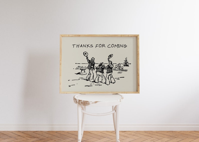 Thanks For Coming Print Vintage Sailor Poster Trendy Living Room Decor Cute Quote Art Aesthetic Horizontal Print Digital Download 1 Print image 8