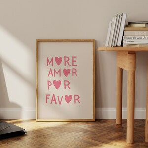 Meer Amor Por Favor Print Minimalistische Hart Poster Esthetische Woonkamer Kunst Liefde Muur Decor Eclectische Kunst Print Digitale Download 1 Print afbeelding 6