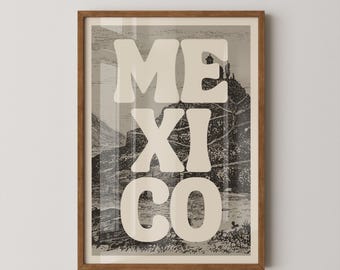 Mexico Travel Poster | Vintage Mexican Wall Art | Digital Download