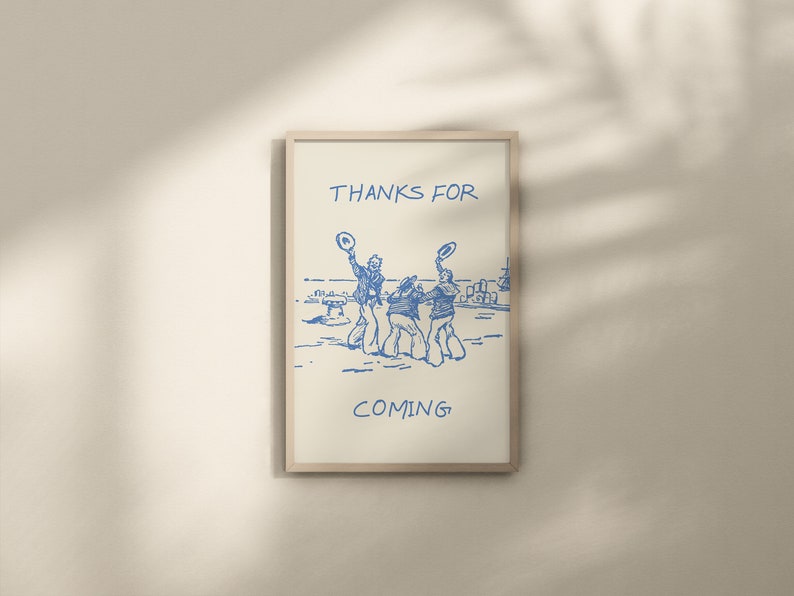 Thanks For Coming Print Vintage Sailor Poster Trendy Beachy Decor Cute Quote Art Aesthetic Apartment Wall Art Digital Download 1 Print image 3