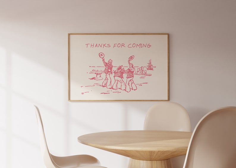 Thanks For Coming Print Vintage Sailor Poster Trendy Living Room Decor Cute Quote Art Aesthetic Horizontal Print Digital Download 1 Print image 6