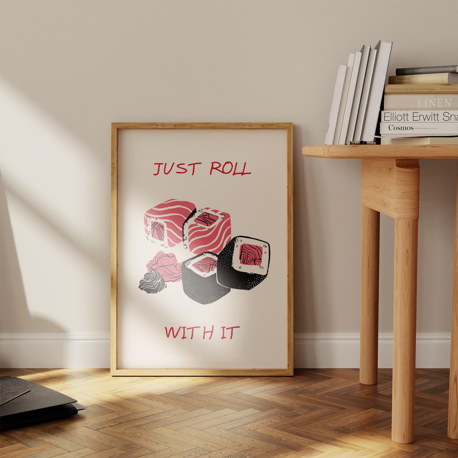 Sushi Print Cute Kitchen Wall Art Minimalist Food Art Etsy