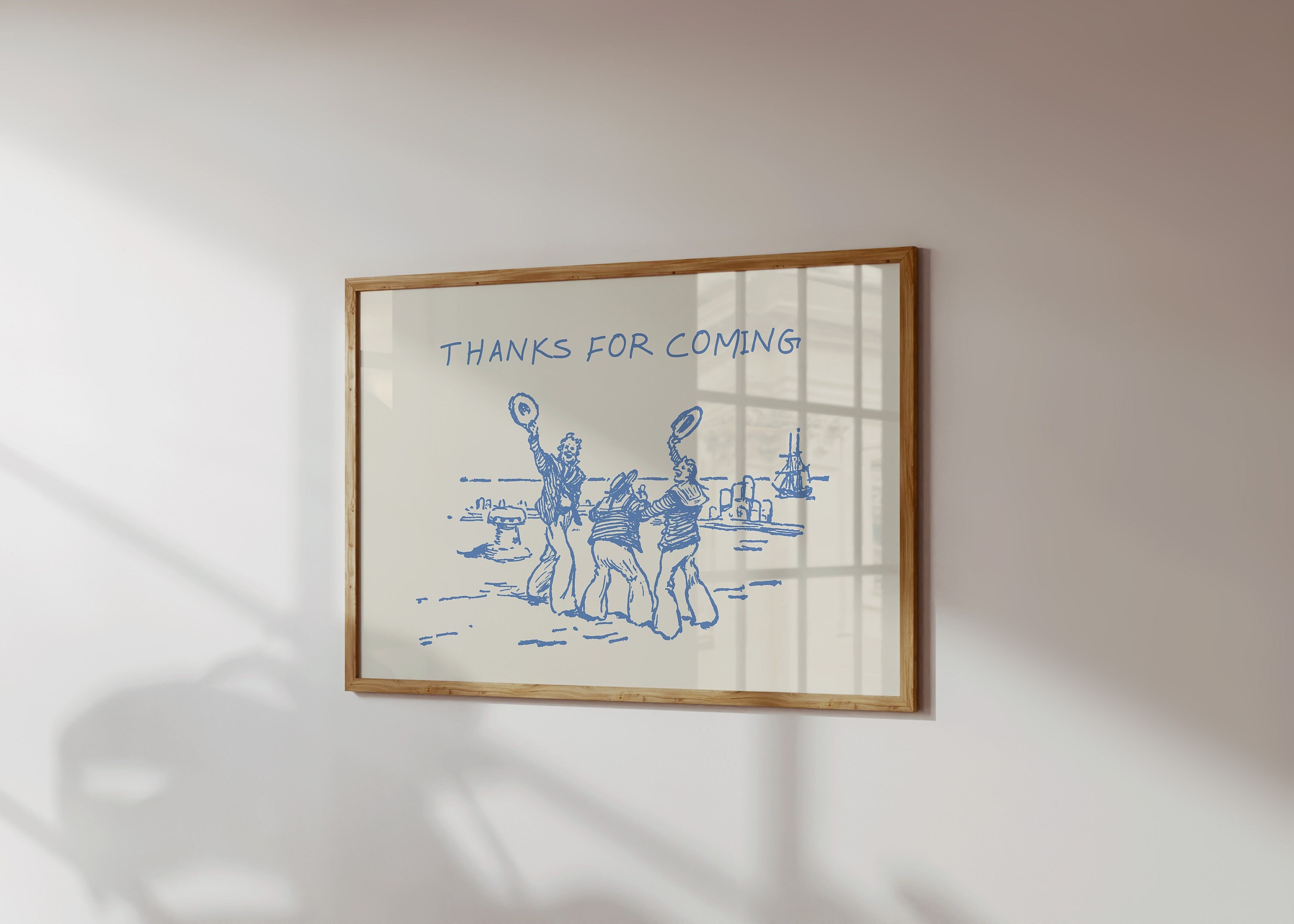 Thanks For Coming Print Vintage Sailor Poster Trendy Entryway Decor Cute Quote Art Aesthetic Horizontal Print Digital Download 1 Print