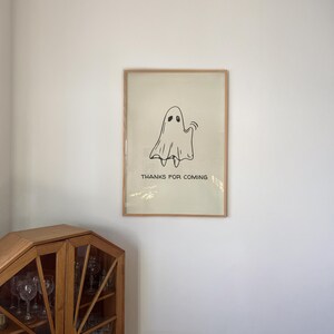 Thanks For Coming Print Cute Ghost Poster Guest House Decor Trendy Halloween Wall Art Funny Entryway Print Spooky Digital Download 1 Print