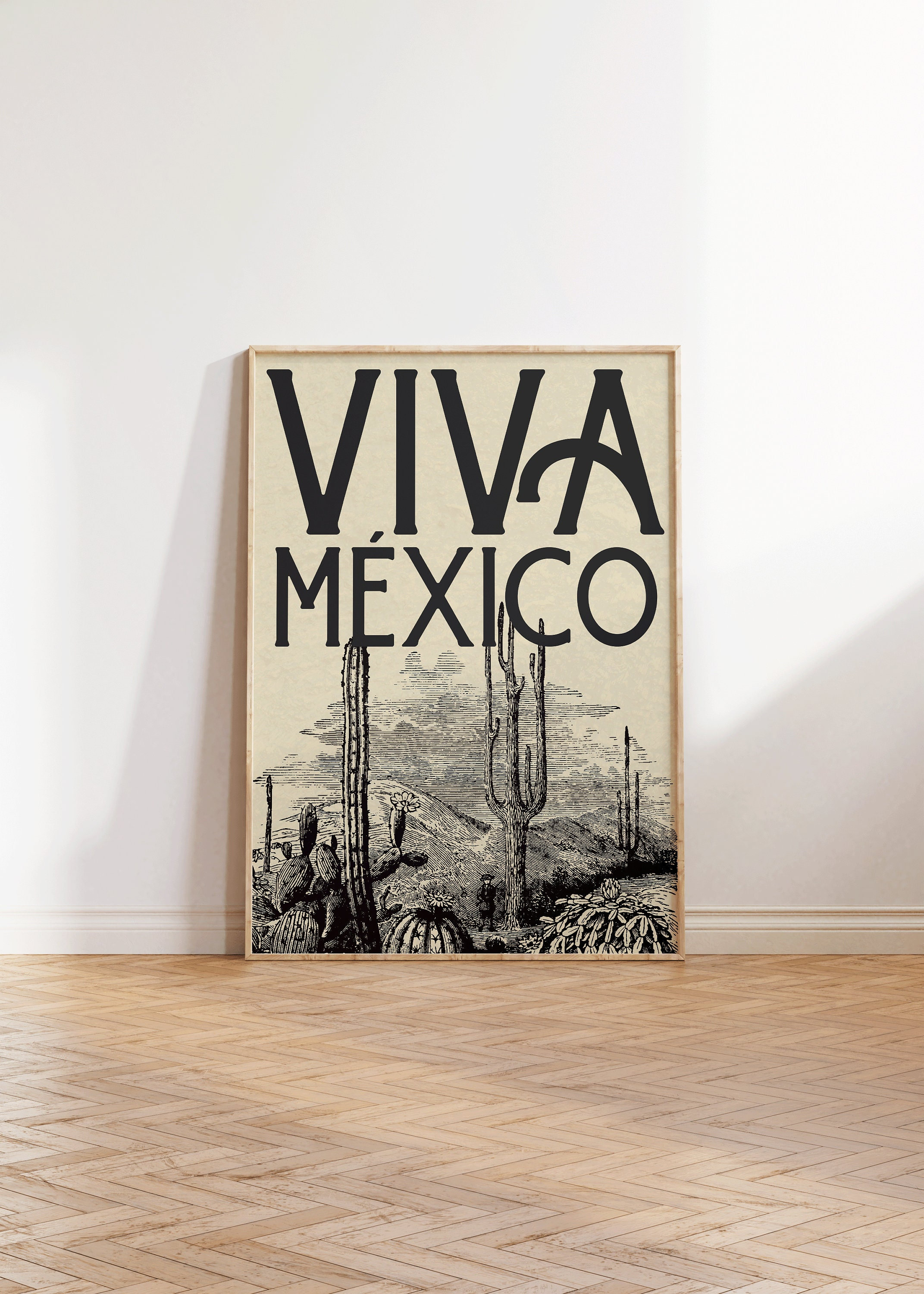 Mexico Travel Poster | Vintage Viva Mexico Art Print (digital
