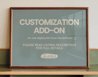 Anpassningstillägg för ett digitalt FloralsPrints-tryck, anpassad redigering (digital nedladdning)