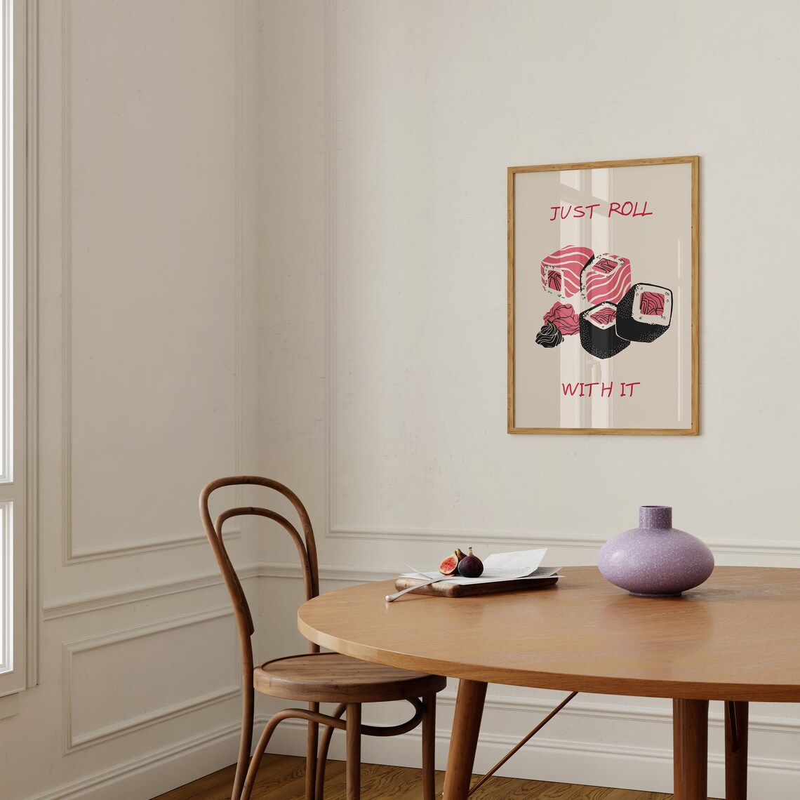 Sushi Print Cute Kitchen Wall Art Minimalist Food Art Etsy