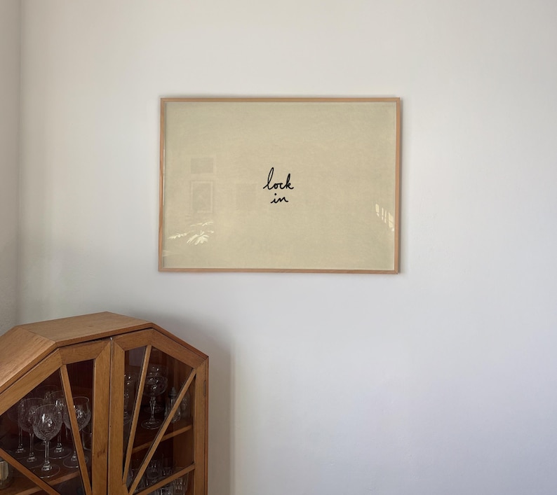 Hand-drawn Typography Poster, Motivational Art Print - 'lock In ...