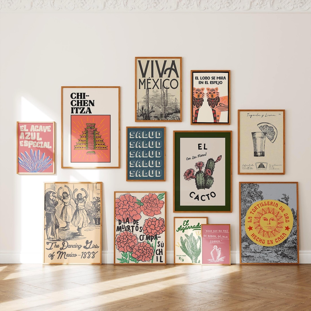 Vintage Mexico Print Set | Retro Spanish Wall Art (digital