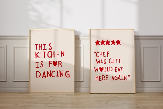 Aesthetic Kitchen Decor Cute Cooking Art Kitchen Wall Art Prints