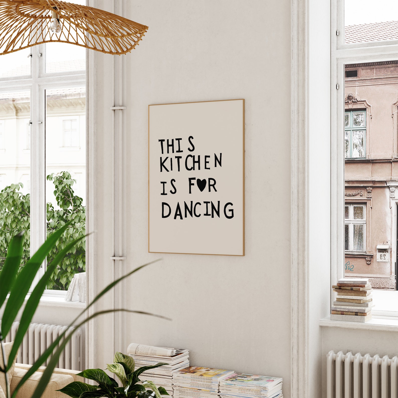Aesthetic Kitchen Decor Cute Dance Art Black Kitchen Wall Art Print ...