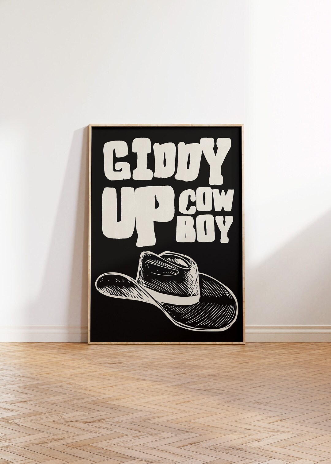 Retro Cowboy Poster Vintage Western Wall Art Cowboy Hat Print Wild West