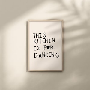 Aesthetic Kitchen Decor Cute Dance Art Black Kitchen Wall Art Print Minimalist Heart Print Trendy Kitchen Poster Digital Download 1 Print image 8