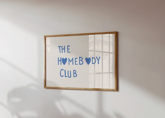 Homebody Club Print: Minimalist Heart Art (Digital Download, Horizontal)