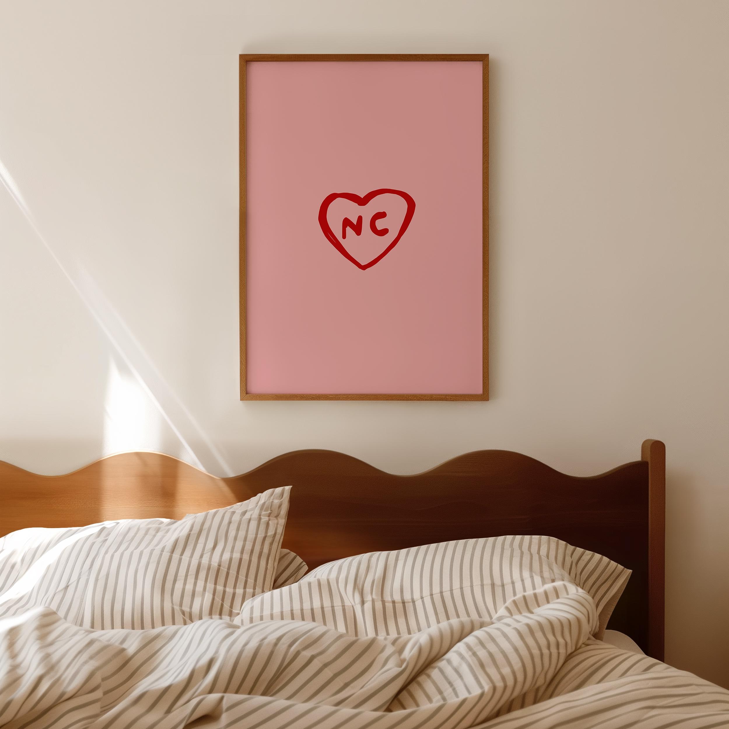 North Carolina Print State Love Poster Cute North Carolina Wall Art NC Print Trendy North Carolina Decor NC Poster Digital Download 1 Print