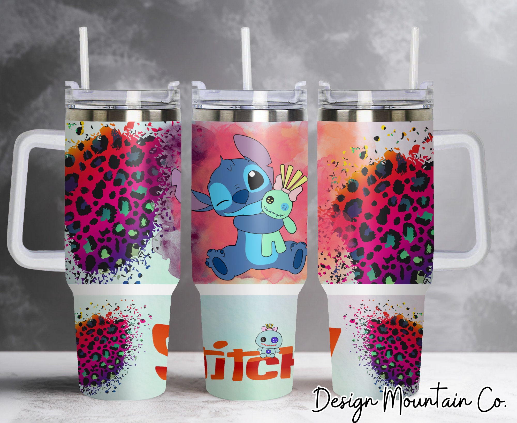 Stitch Coffee Cup 40 Oz Stitch Stanley Dupe 40Oz Stainless Steel Tumbler  With Handle Lilo And Stitch Disney Starbucks Style Travel Mug Gift -  Laughinks