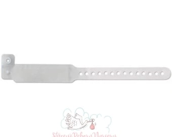 Newborn Infant Hospital ID Bracelet, Infant Nursery Bracelet, Clear band, paper insert