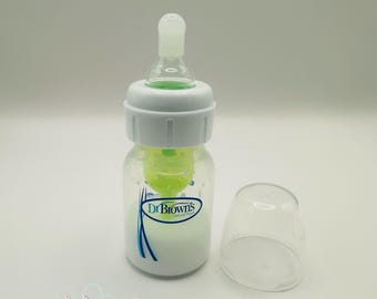 Reborn Doll Milk Bottle, 2oz Dr. Brown's, Fake Milk, Pretend Play, Plastic, Faux Milk Preemie Nurser