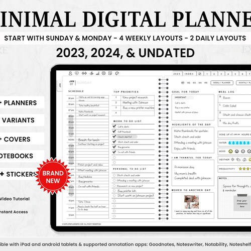 2023 Digital Weekly Planner 2023 Ipad Goodnotes Notability Etsy