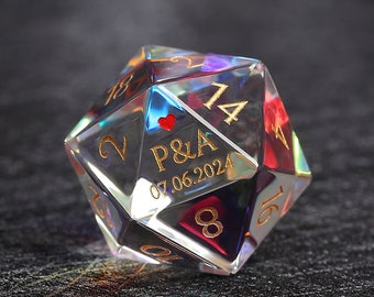 Custom wedding dice | Dungeons & Dragons | DND Dice | Stone Dice | Black Dice | Groom dice | Bride Dice | Marriage | white dice