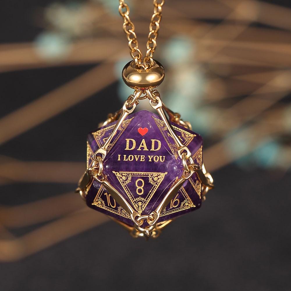 Custom Mother Dice | Custom Dice D20 | Dungeons & Dragons | DND Dice | Stone Dice | Black Dice | Mother's Day dice | Father's Day dice
