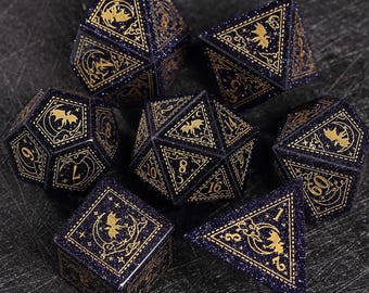 Nebula Blue Sandstone-dobbelstenenset: polyhedral RPG-gamingdobbelstenen