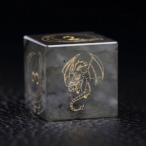 Full Labradorite Set - Dungeons and Dragon Raised Dice, RPG Game Electroplated Digital Pixel Art RPG , personalization dcie