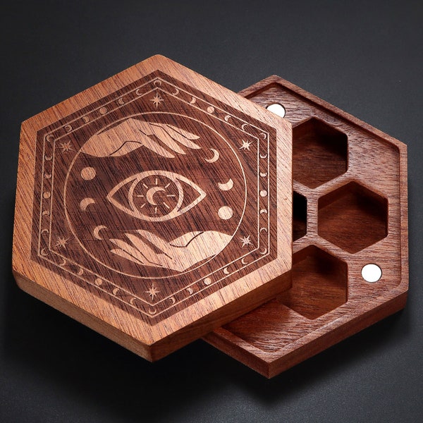 Personalized dice Box, Custom dice tray, Dice box and tray, Wyvern Dice Vault for RRG, Wooden Dice Holder Chest, Wood Dice Storage.