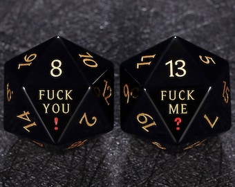 Fワードダイスセット | カスタムダイス D20 | ダンジョンズ＆ドラゴンズ | DNDダイス | ストーンダイス | ブラックダイス