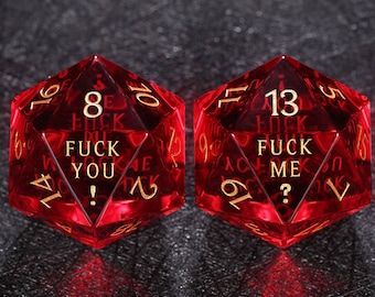 Fワードダイスセット | カスタムダイス D20 | ダンジョンズ＆ドラゴンズ | DNDダイス | ストーンダイス | レッドダイス