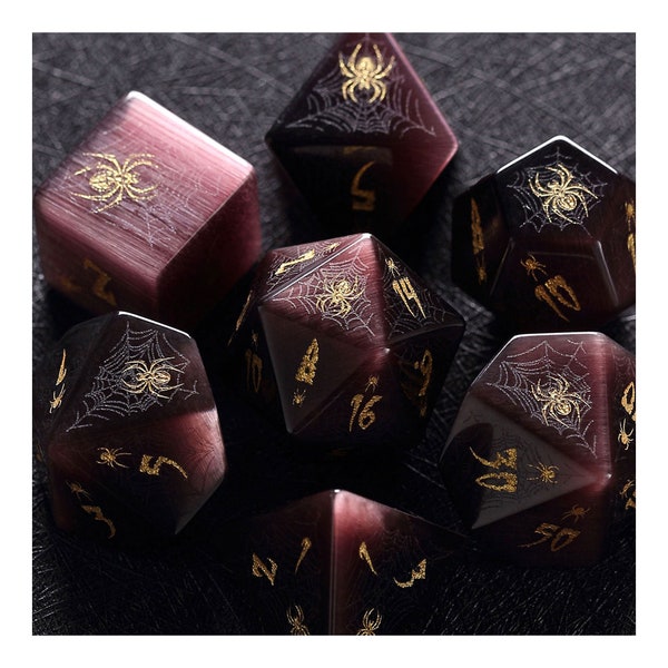 Full Black purple opal - Dungeons and Dragon Raised Dice, RPG Game Electroplated Digital Pixel Art RPG,personalization dcie