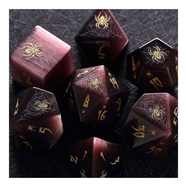 Ópalo púrpura negro completo - Dungeons and Dragon Raised Dice, RPG Game Electroplated Digital Pixel Art RPG, personalización dcie