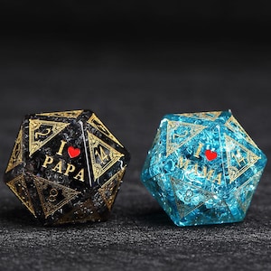Custom Mother Dice | Custom Dice D20 | Dungeons & Dragons | DND Dice | Stone Dice | Black Dice | Mother&#39;s Day dice | Father&#39;s Day dice