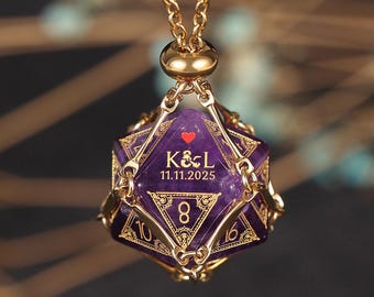 Dados de boda personalizados / Dados personalizados D20 / Regalo conmemorativo para parejas / Dados DND / Dados DND joya / Regalo de dados conmemorativos / Dados de novio