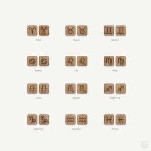 Zodiac signs DIGITAL FILE 12 pack earrings set stud laser cutter glowforge SVG file vector aquarius aries cancer taurus sagittarius gemini