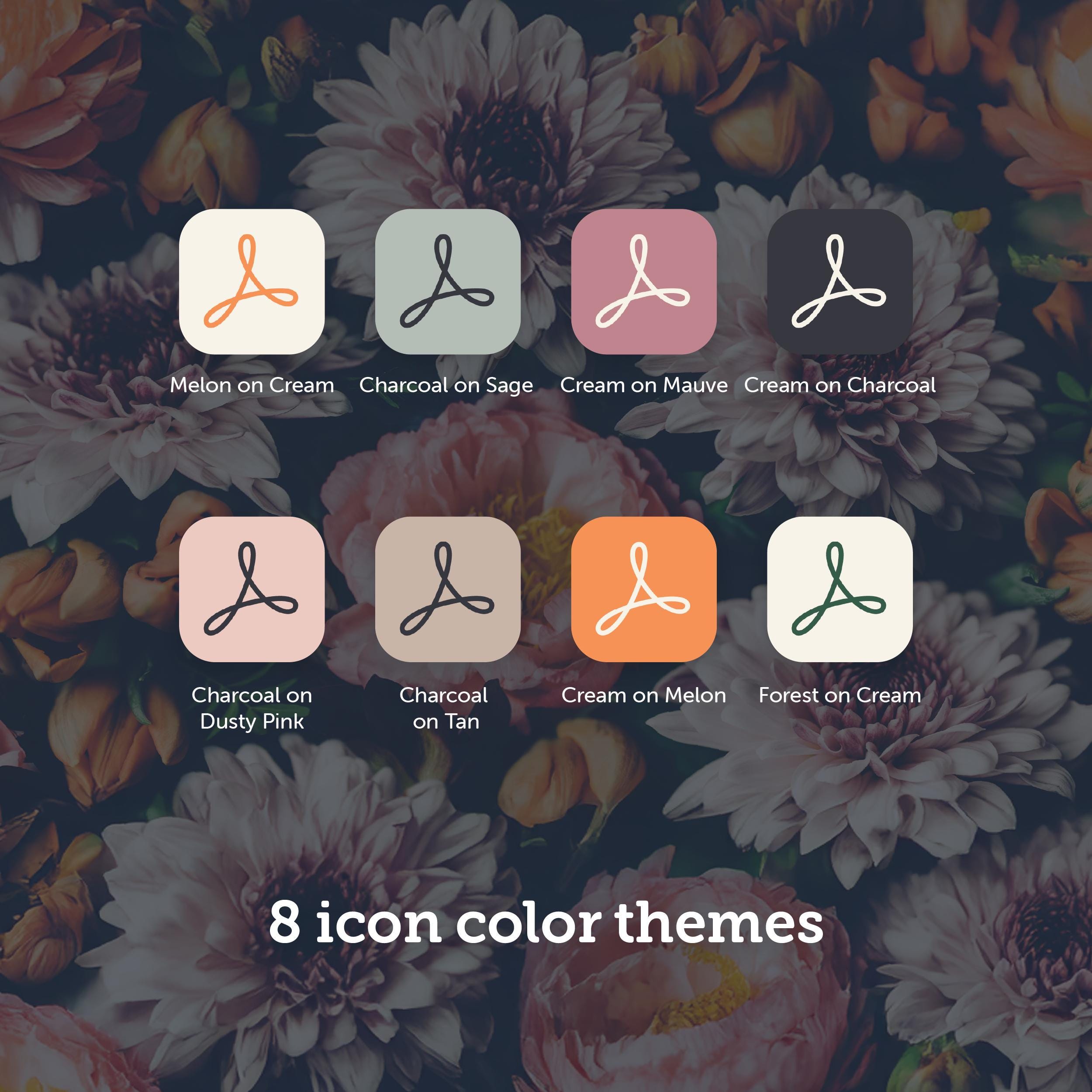 Vintage Floral DIGITAL Apple Ios Icon Theme Hand Drawn App Icons Home ...
