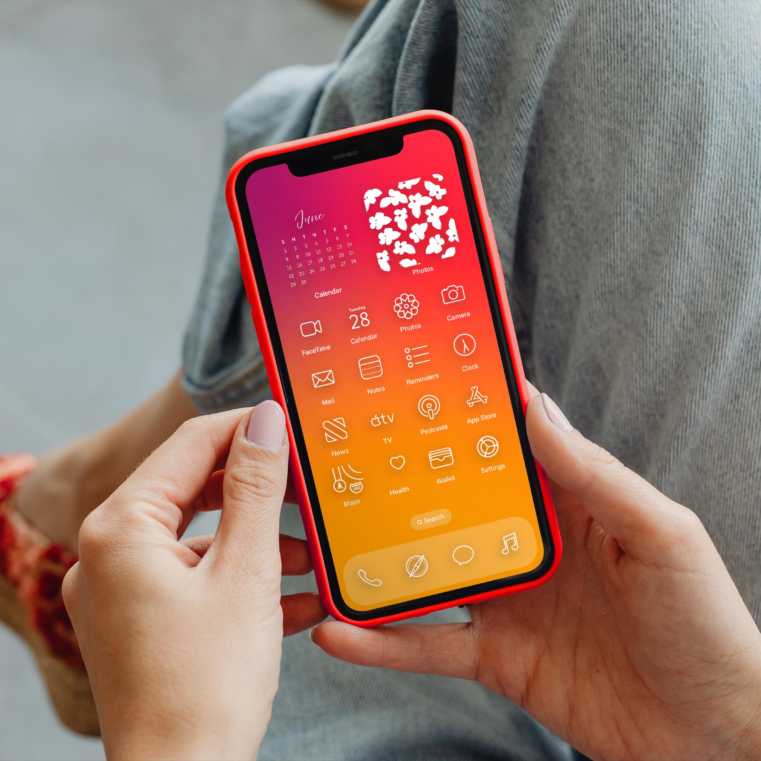 Red & Orange Abstract DIGITAL Aesthetic Apple Ios Icon Theme