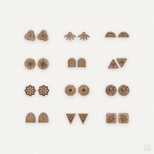 Juego de 12 pendientes con diseño de archivo DIGITAL Boho, con cortador láser, glowforge, svg, eps, pdf, archivo vectorial, natural, orgánico, floral, flor, nudo, arcoíris, orgullo