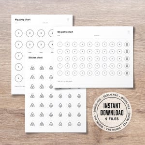 Tabla de entrenamiento para ir al baño / DESCARGA DIGITAL / PDF / Descarga instantánea / Limpieza mínima y sencilla / Tabla de recompensas para el progreso del niño en el entrenamiento para ir al baño