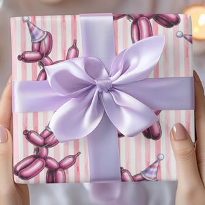 Balloon Dog Wrapping Paper: Party Animal Gift Wrap 2 Finishes And Multiple Sizes
