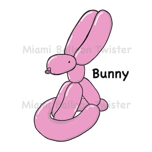 Bunny Balloon Clipart Digital Download