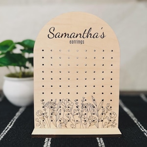 Personalized Wildflower earring display stand, Floral Jewelry Display Stands for Earrings