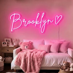 Insegna al neon personalizzata con nome, insegna al neon personalizzata, regalo per ragazza adolescente, insegna con nome per bambini, decorazione murale a LED per la camera degli adolescenti, insegna per la camera del dormitorio, regalo per lei