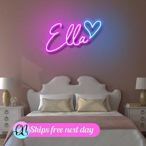 Insegna al neon con nome personalizzato / Luci al neon | Regali per ragazze adolescenti / Insegna con nome per asilo nido / Insegna al neon personalizzata / Insegna con nome a LED | Decorazioni da parete / Regali di Natale