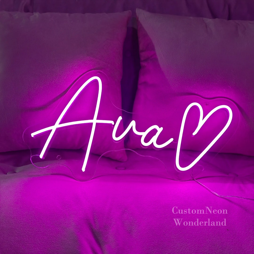 Custom Neon Name Signs For Kids Bedrooms nurseries Light Up Name flower-name-sign-girls-room-decor-rose-name-sign-circle-personalized