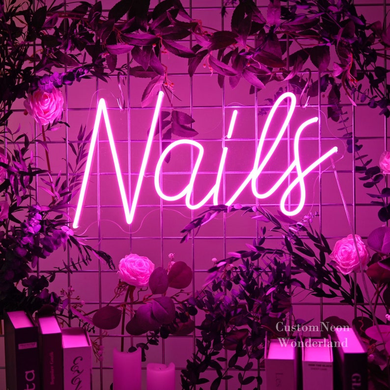 Custom Neon Sign for Nails Salon Wall Decor Custom Shop Etsy
